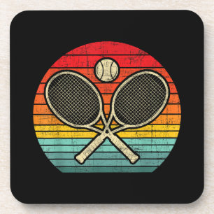 Retro Vintage gekreuzter Tennis-Schläger - Sportli Getränkeuntersetzer