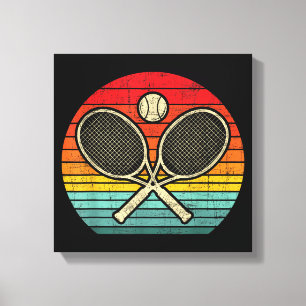 Retro Vintage gekreuzter Tennis-Schläger - Sportli Leinwanddruck