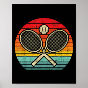 Retro Vintage gekreuzter Tennis-Schläger - Sportli Poster