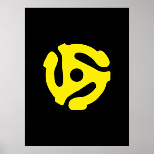 Retro Vintage Gelb 45 Spacer DJ Poster
