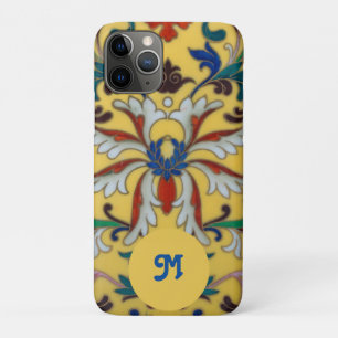 Retro Vintage Gelbes Blumen Botanisches Monogramm Case-Mate iPhone Hülle