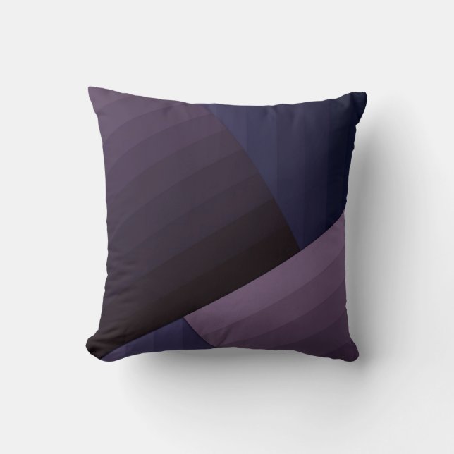 Retro Vintage geometrische Linien Marine violet pu Kissen (Vorderseite)