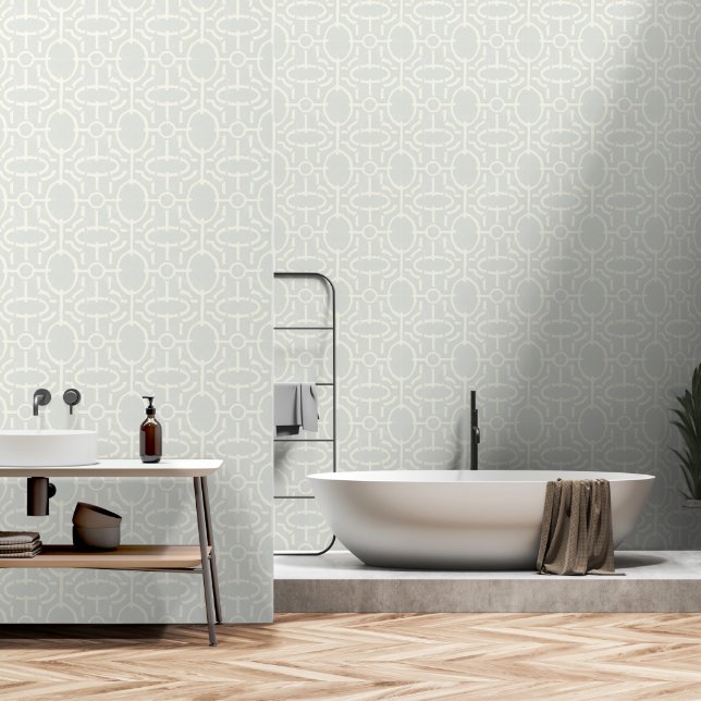 Retro-vintage geometrisches Boho-Muster Tapete (Badezimmer)