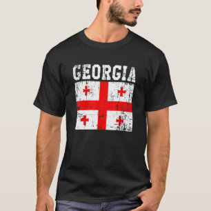 Retro Vintage Georgien-Flagge georgische Wurzeln T-Shirt