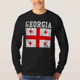 Retro Vintage Georgien-Flagge georgische Wurzeln T-Shirt