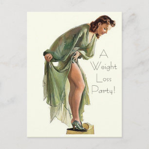 Retro-Vintage-Gewichtsverlust-Party-Einladung PC-P Einladungspostkarte