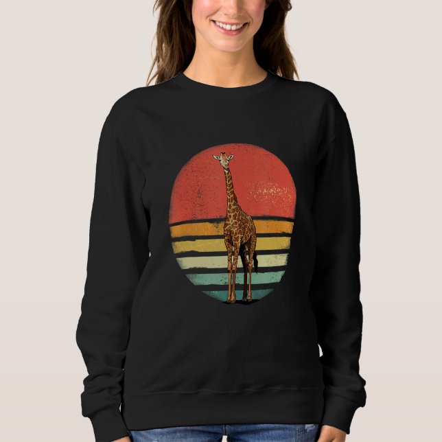 Retro Vintage Giraffe African Animal Wildlife Gira Sweatshirt (Vorderseite)