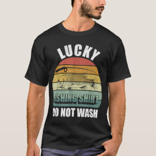 Retro-Vintage-Glückspilz-Angler-Shirt Nicht Wasche T-Shirt