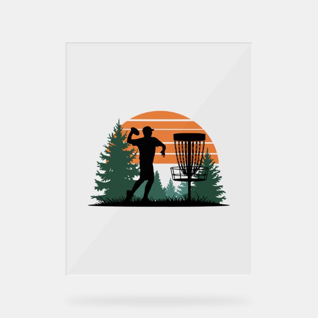 Retro-Vintage Golf-Disk-Wiedergabe Acrylschild (Vorderseite)