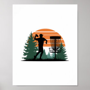 Retro-Vintage Golf-Disk-Wiedergabe Poster