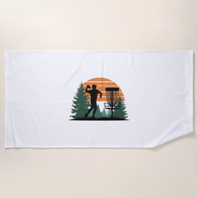 Retro-Vintage Golf-Disk-Wiedergabe Strandtuch (Vorderseite)