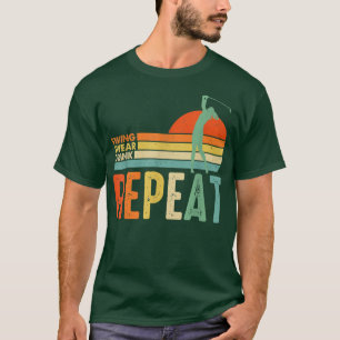 Retro Vintage Golf Swing Swear Drink Wiederholung T-Shirt