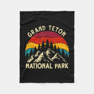Retro-Vintage-Grafik Grand Teton Nationalpark  Fleecedecke