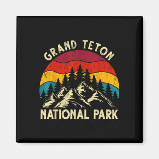 Retro-Vintage-Grafik Grand Teton Nationalpark  Magnet
