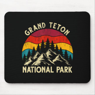 Retro-Vintage-Grafik Grand Teton Nationalpark  Mousepad