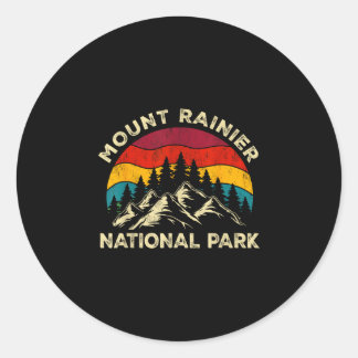 Retro-Vintage-Grafik Mount Rainier Nationalpark  Runder Aufkleber