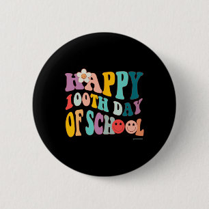 Retro Vintage Groovy 100 Tage Schule für Lehrer Button