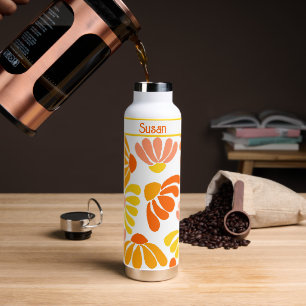Retro Vintage Groovy Blumen Trinkflasche