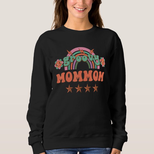 Retro vintage groovy Mommom matching family party Sweatshirt (Vorderseite)