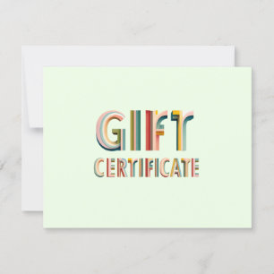 Retro Vintage Grün Geschenkgutschein
