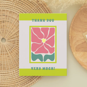 Retro Vintage grüne Blume Danke Karte