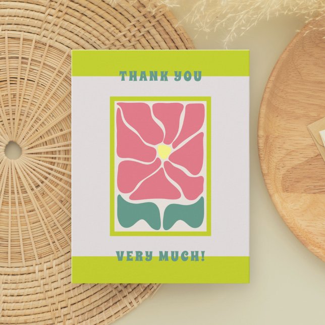 Retro Vintage grüne Blume Danke Karte (Von Creator hochgeladen)