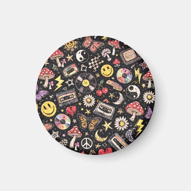 Retro Vintage Grunge Sunshine Bliss Magnet (Vorne)