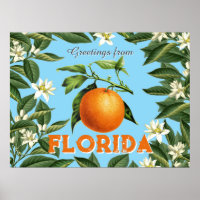 Retro Vintage Grüße aus Florida Orange Frucht