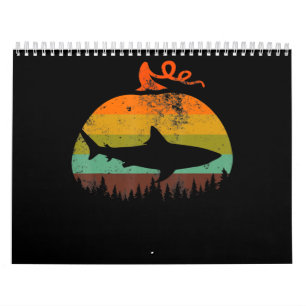 Retro Vintage Hai Kürbis Halloween-Geschenke Kalender