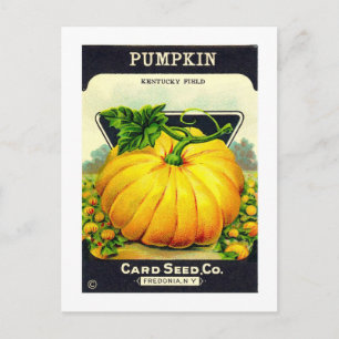 Retro-Vintage-Halloween-Kürbissamenpackung Postkarte