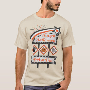 Retro-Vintage-Halloween-Schild – Süßes oder Saures T-Shirt
