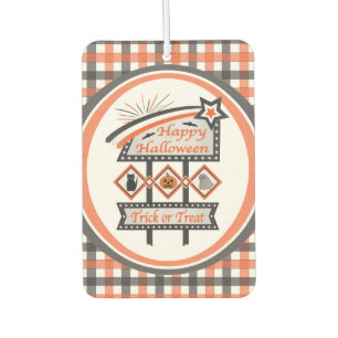 Retro-Vintage-Halloween-Schild –Trick or Treat Kar Autolufterfrischer