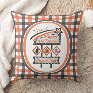 Retro-Vintage-Halloween-Schild –Trick or Treat Kar Kissen