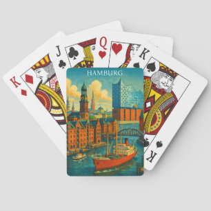 Retro Vintage Hamburg Deutschland Elbphilharmonie Spielkarten
