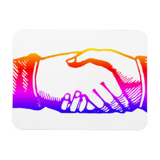 Retro Vintage Hände Handschlag Gratulation Magnet