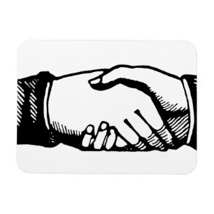 Retro Vintage Hände Handschlag Gratulation Magnet