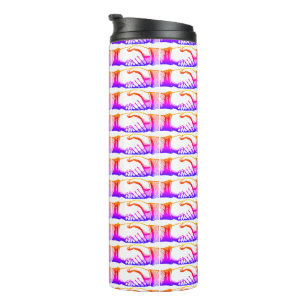 Retro Vintage Hände Handschlag Gratulation Thermosbecher