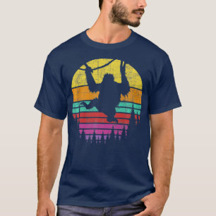 Retro Vintage Hängender Affe Safari Dschungel Tier T-Shirt