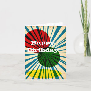 Retro Vintage Happy Birthday card Karte