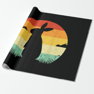 Retro-Vintage-Hase im Stil der 80er für Hasenliebh Geschenkpapier