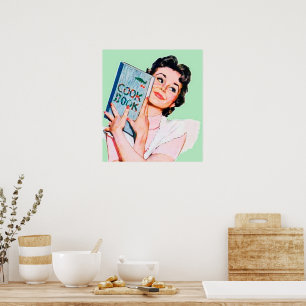 Retro Vintage Haus Ehefrau Küchendekoration Plakat