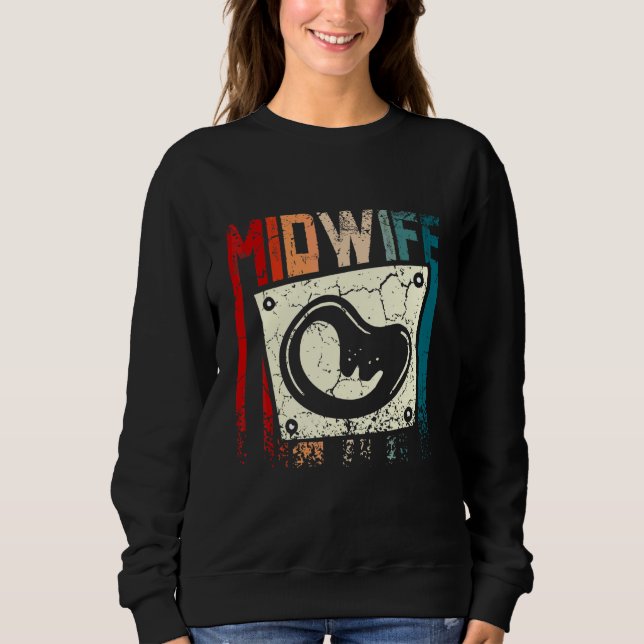 Retro Vintage Hebamme Sweatshirt (Vorderseite)
