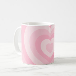 Retro Vintage Herzen Baby Rosa Kaffeetasse