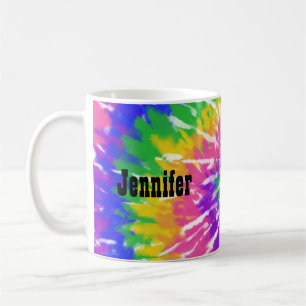Retro Vintage Hippie Rainbow Gefärbte Krawatte Kaffeetasse