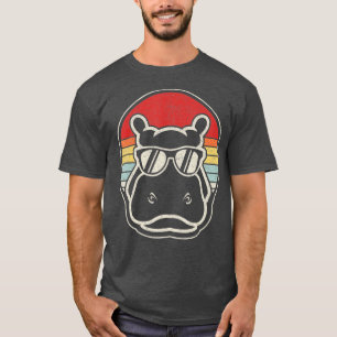 Retro Vintage Hippo Hippopotamus Sunglass T-Shirt