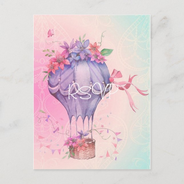 Retro Vintage Hochzeit Einladung UAWG mit Foto Postkarte (Vorderseite)