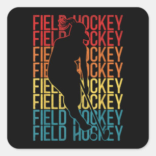 Retro-Vintage-Hockey Hockey Quadratischer Aufkleber