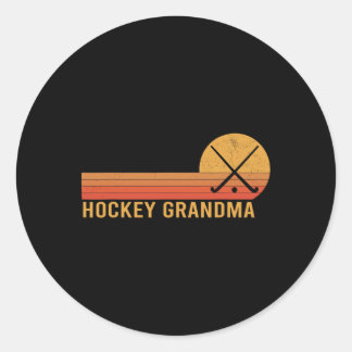 Retro Vintage Hockey Oma Hockey Spielerin Runder Aufkleber
