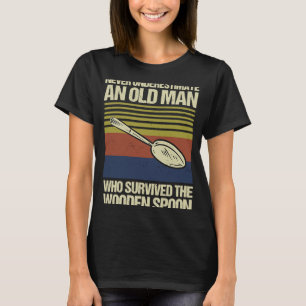 Retro Vintage Holzlöffel-Überlebende T-Shirt