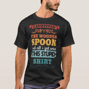 Retro Vintage Holzlöffel-Überlebende T-Shirt